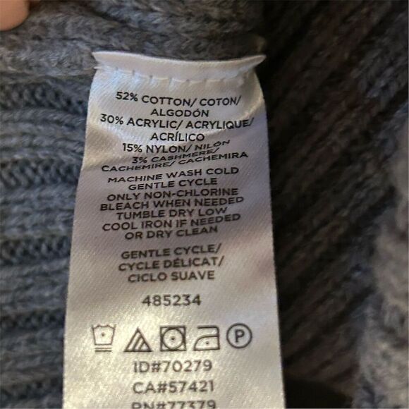 Ann Taylor Women's V-Neck Long Sleeve Gray Pullover Sweater Size L - Picture 8 of 9
